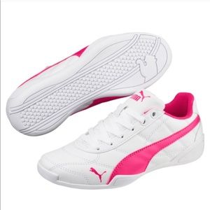 Puma Pink and white sneakers with rubber sole